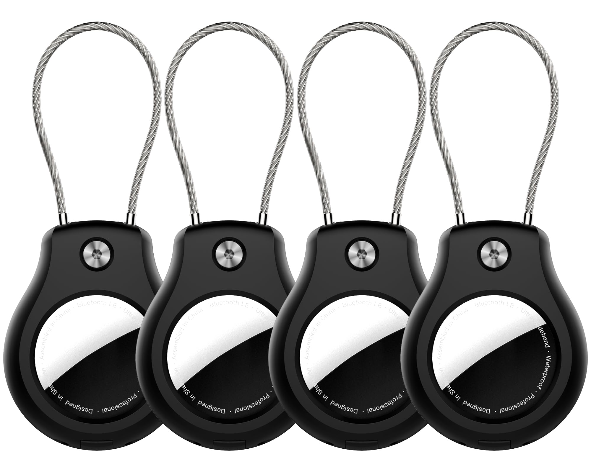 Citymore for AirTag Keychain Holder- 4 Pack, Waterproof Air Tag Lock Case, Compatible with Apple AirTags, Ultra Secure Apple Tag case, for Luggage, Key Ring Key Chain Luggage tag Backpack& More…