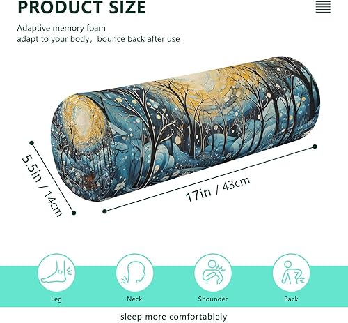 Miniatura 3 de Almohadas decorativas azules de estilo para sofá, almohada ortopédica para el cuello, almohadas redondas, almohadas decorativas, rollo cervical,