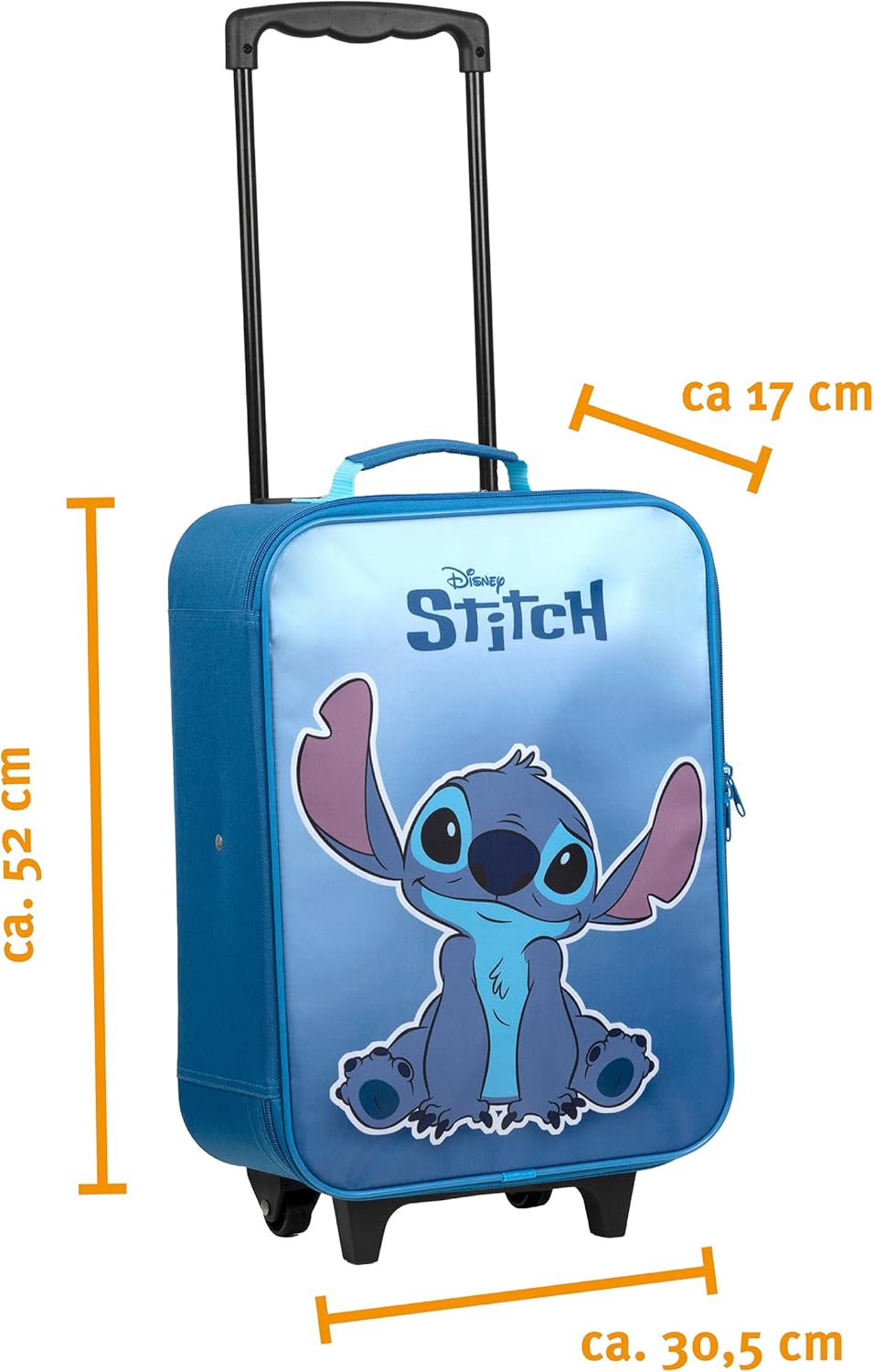 Undercover - Children's Trolley - Spacious Main Compartment - Ideal Travel Companion - Adjustable and Fixable Telescopic Pole - Dimensions 46 x 32 x 16 cm, Turquoise, Höhe: 46 cm, Breite: 32 cm,