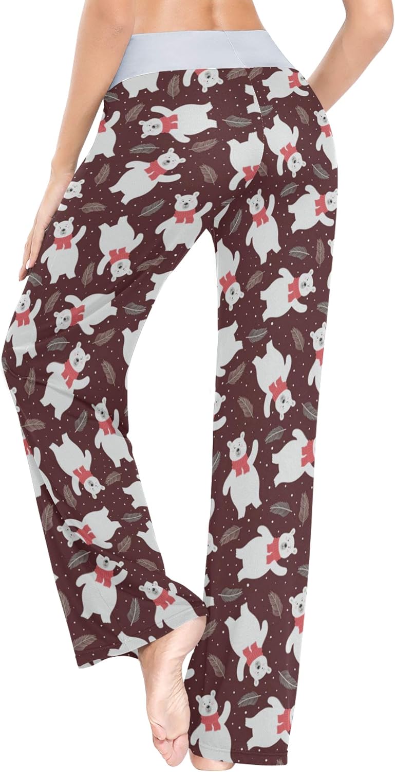 Women Pajama Pants Sleepwear Comfy Casual Palazzo Lounge Pants Wide Leg - Image 5