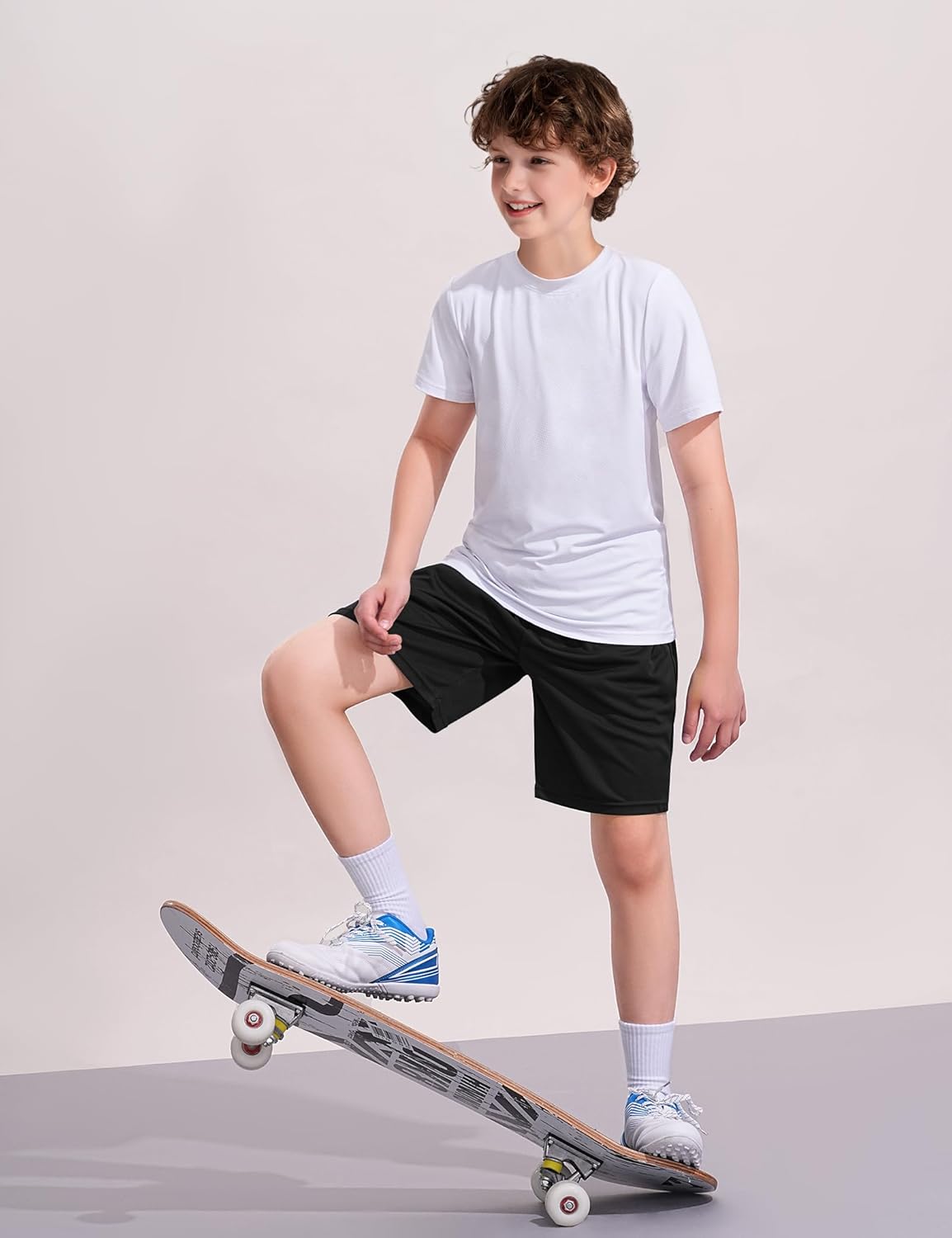 Boys Athletic Shorts Youth Quick Dry Soccer Basketball Running Gym Performance Mesh Sports Shorts for Kids - Image 3