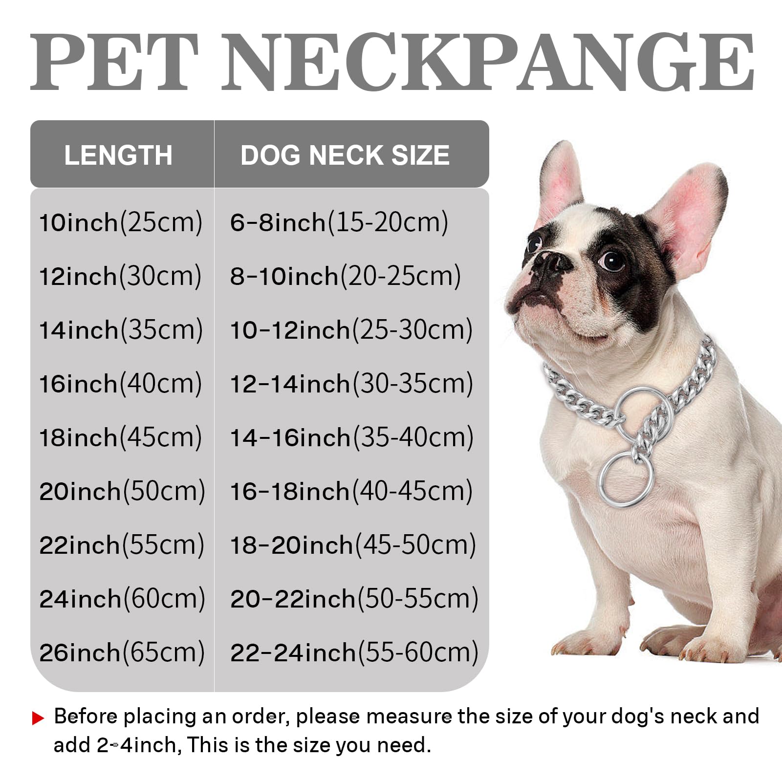 Steel Chain Dog Collar,Dog P Chains,10mm Wide Solid lCuban Link Chains Stainless Steel Metal Links Walking Slip Training Collar for Dogs(12inch,Silver) - Image 4
