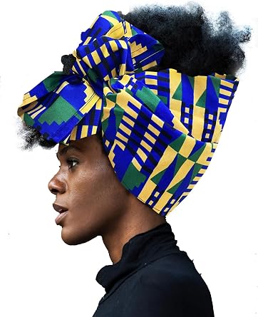 African Head Wrap Extra Long 72x22Wax Print Head Scarf Tie for Women