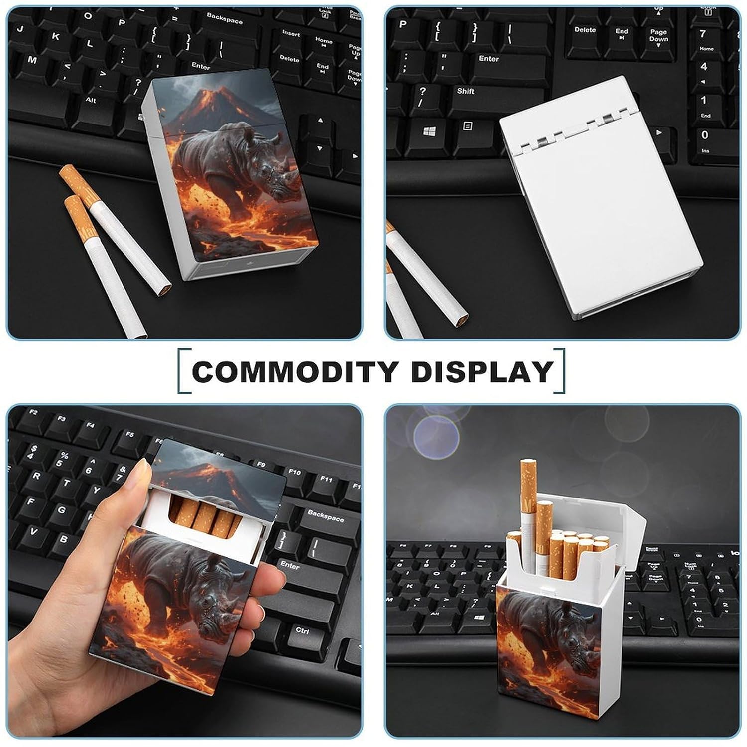 Steel Rhino Cigarette Case Portable Cigarette Holder Case Durable Cigarettes Cases & Dispensers