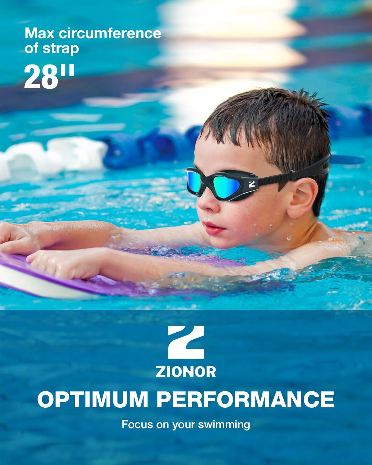 ZIONOR Kids Swim Goggles, G1MINI SE Anti-fog Swimming Goggles for Kid Child 6-14 - Image 5