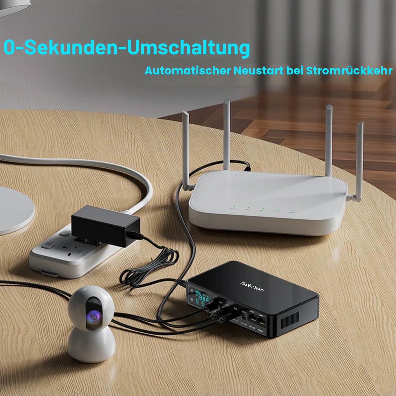 Mini UPS 12V 2A Router USV 10400mAh Unterbrechungsfreie Stromversorgung 9V 2A USB 5V 3,6A