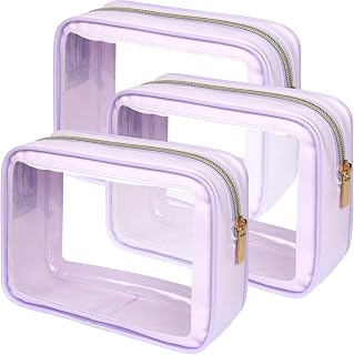 PACKISM Clear Makeup Bag Foldable - TSA Approved Toiletry Bag for Travel | Metal Zipper, Reinforced Seam, Water Resistant, Medium for Carry-on, Large for Checked Luggage, for Car Storage Organizer