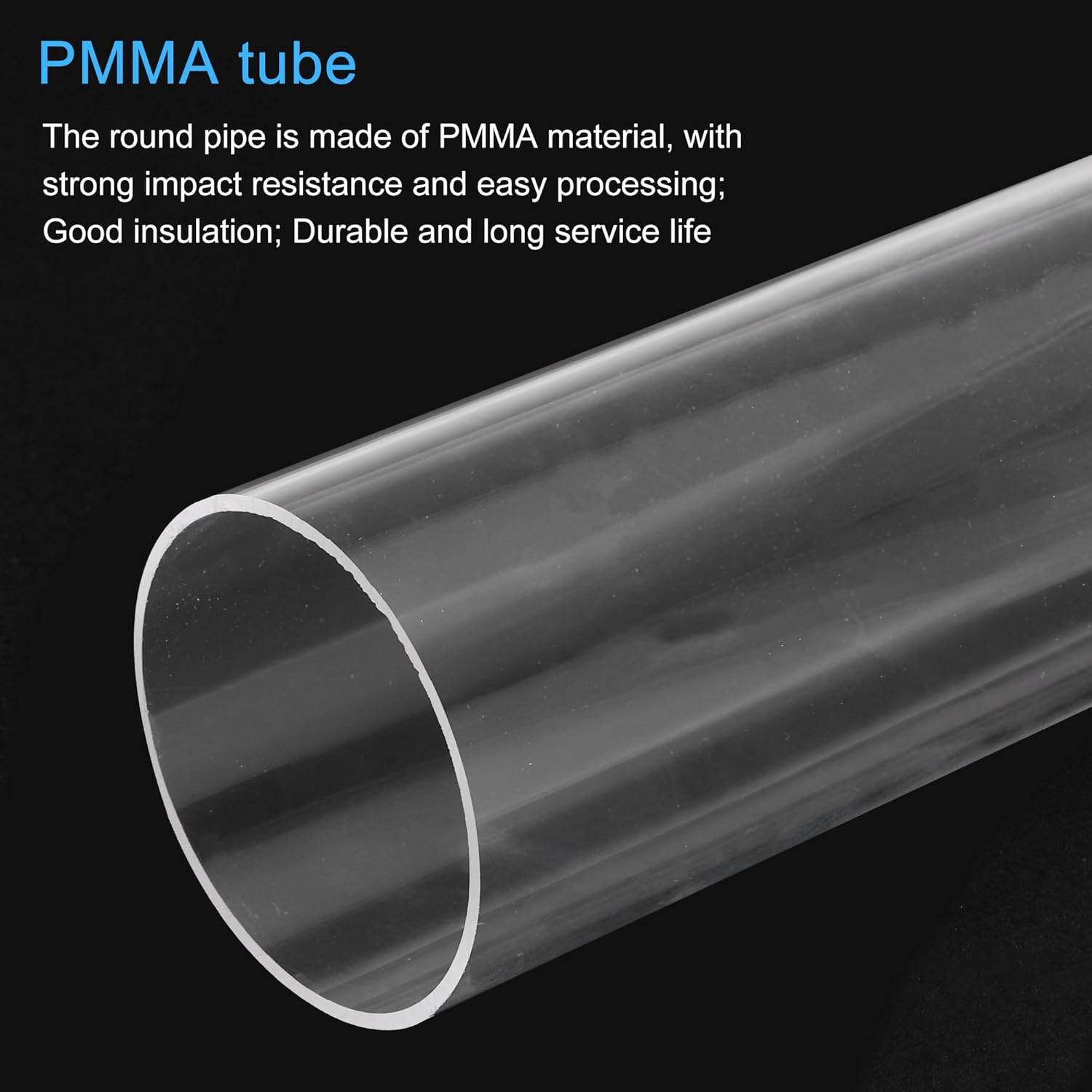 MECCANIXITY Acrylic Pipe Rigid Round Tube Clear 66mm(2 5/8 inch) ID 70mm(2 3/4 inch) OD 350mm(14") for Lamps and Lanterns,Water Cooling System 2pcs