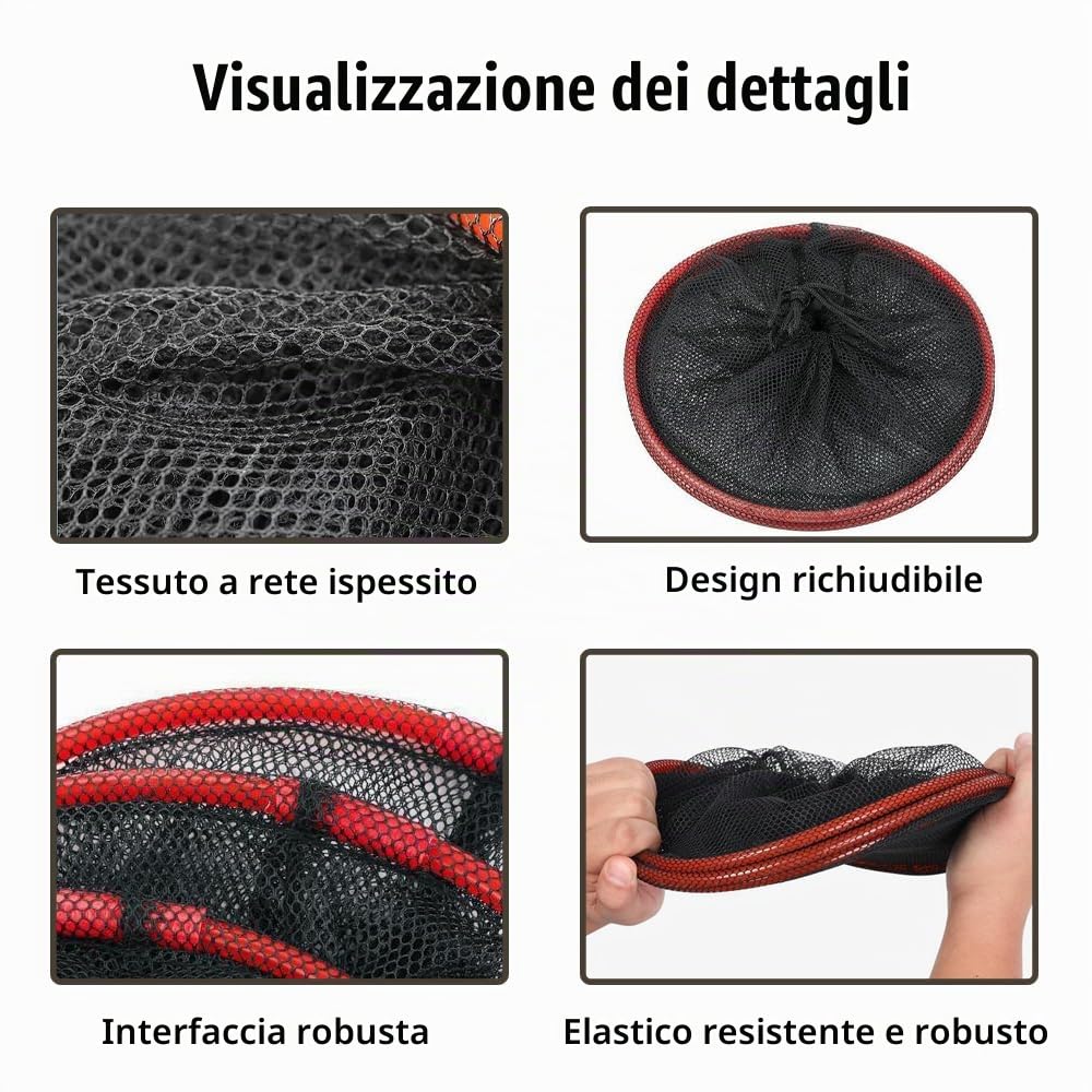 Cestino da Pesca per Pesci Vivi, Gabbia per Rete da Pesca Pieghevole, Cesto Galleggiante per Pesce con Design a Corda per la Pesce All'aperto