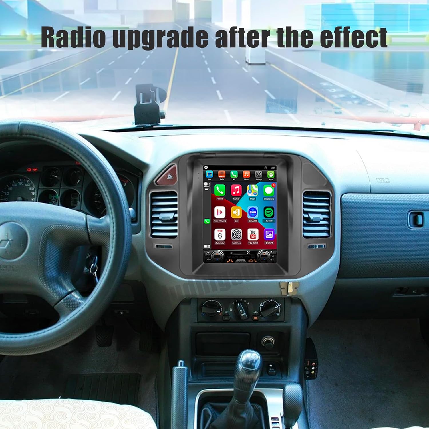 Android Radio for Mitsubishi Pajero V60 V68 V73 2004-2011 9.7-Inch Tesla Style IPS Touch Screen Stereo with Bluetooth 5.0 Carplay/Android Auto GPS Navigation for Car Multimedia Player + Backup Camera