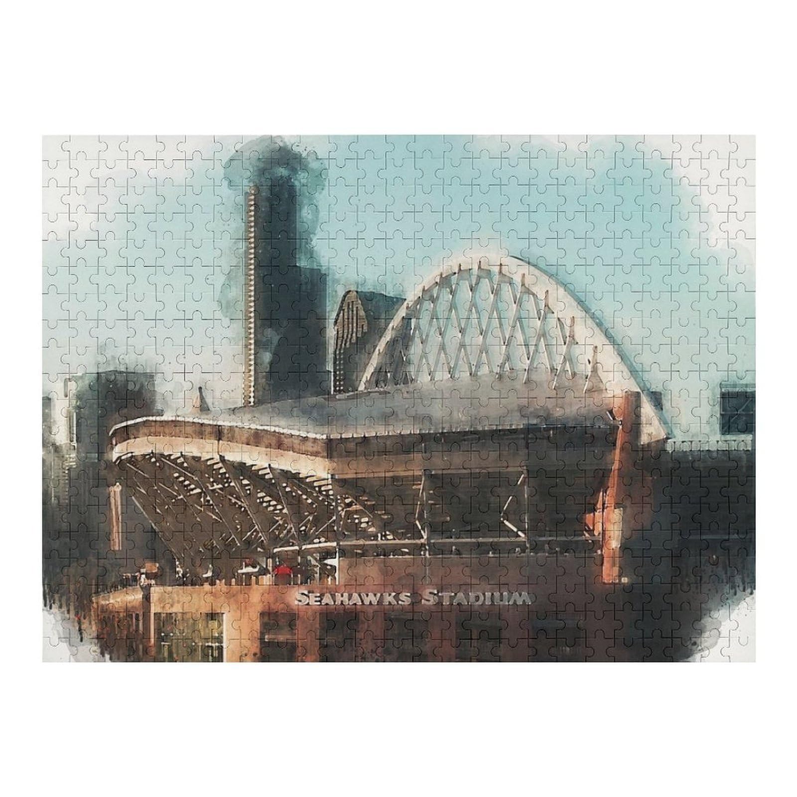 1000pcs(52x38cm) Puzzles for Teenagerss Lumen Field Stadium Adult Puzzles Brain Teaser Game Stress Reliever Deal As Gifts for The Whole Family 1000pcs(52x38cm) — image 1