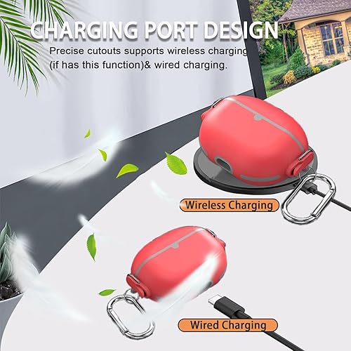 Miniatura 4 de Miimall Compatible con Beats Studio Buds + funda, bloqueo seguro, llavero antipérdida, LED frontal visible, funda protectora militar de poliuretano