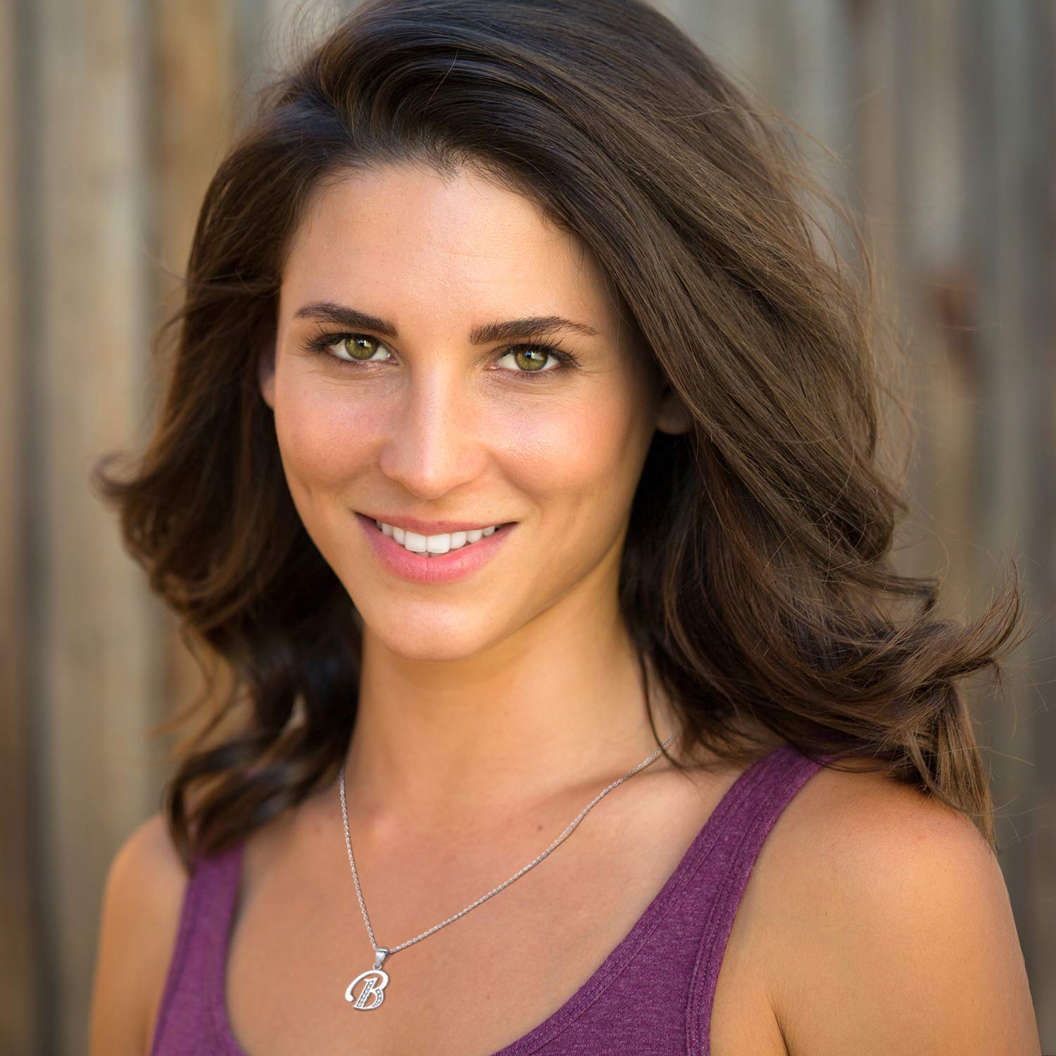 MASADA Collana in Argento 925 - Ciondolo Lettera Iniziale con Pietre Zircone - Iniziali Nome per Donna e Ragazza - Catena 46 cm Confezione Borsa in Velluto