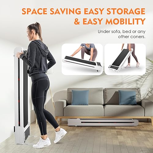 Miniatura 8 de MICHYUGM Cinta de correr para debajo del escritorio, máquina de caminar de 2.25 HP para el hogar y la oficina con control remoto y pantalla LED,