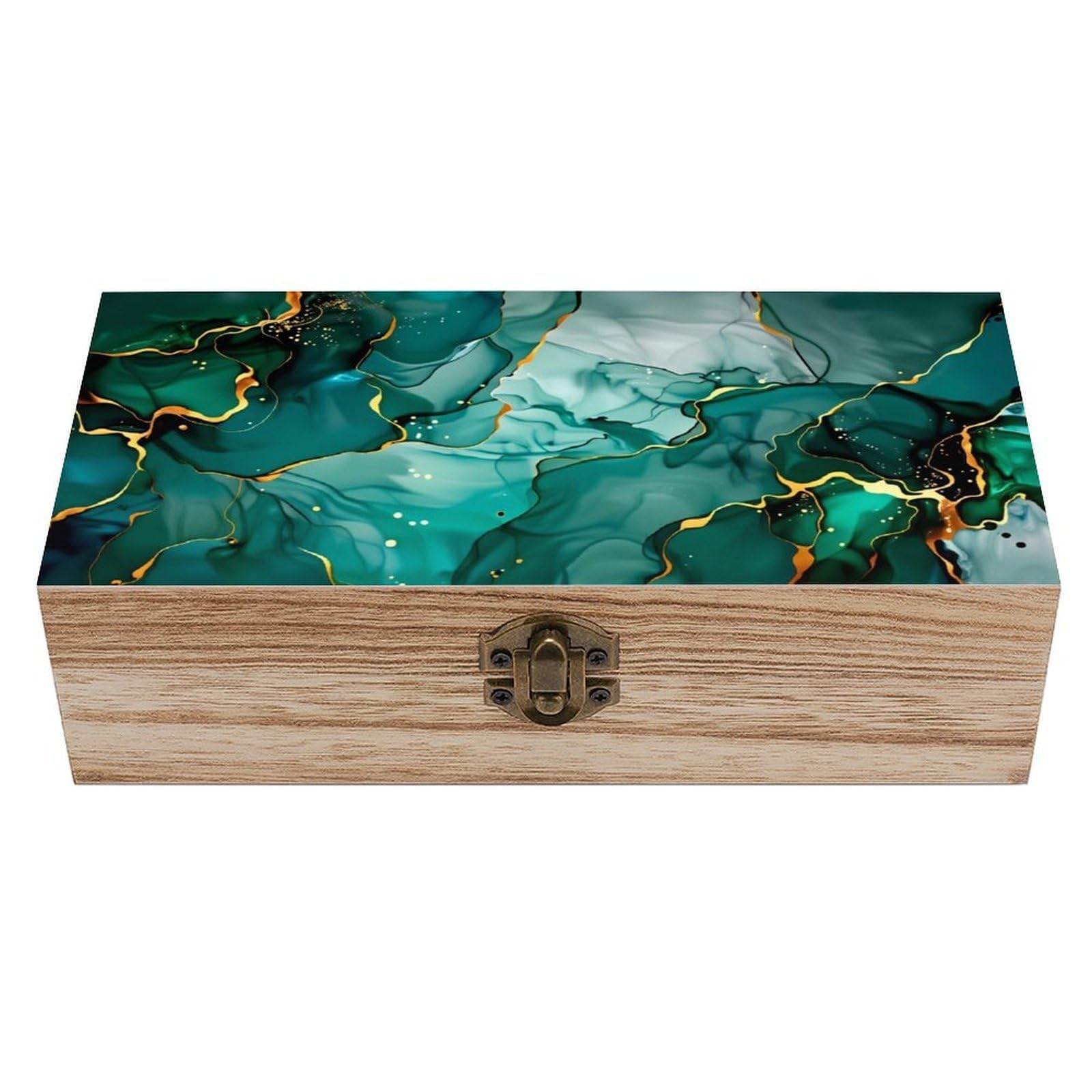 asbwuo Marble Vintage Wooden Keepsake Box