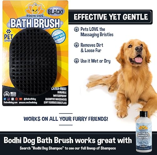 Miniatura 5 de Bodhi Dog Cepillo de champú  Suministros de ducha y baño para mascotas para gatos y perros  Cepillo de baño para perros  Limpiador de pelo largo y