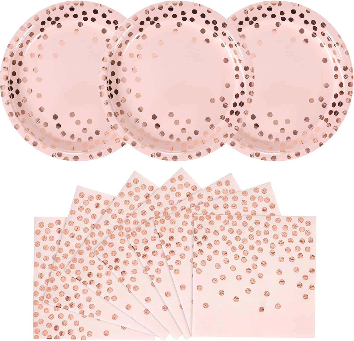 SHELIKI 50 PCS Disposable Party Paper Plates and Napkins25