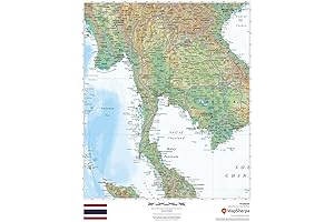 Thailand - Our Comprehensive 17" x 22" Paper Thailand Map