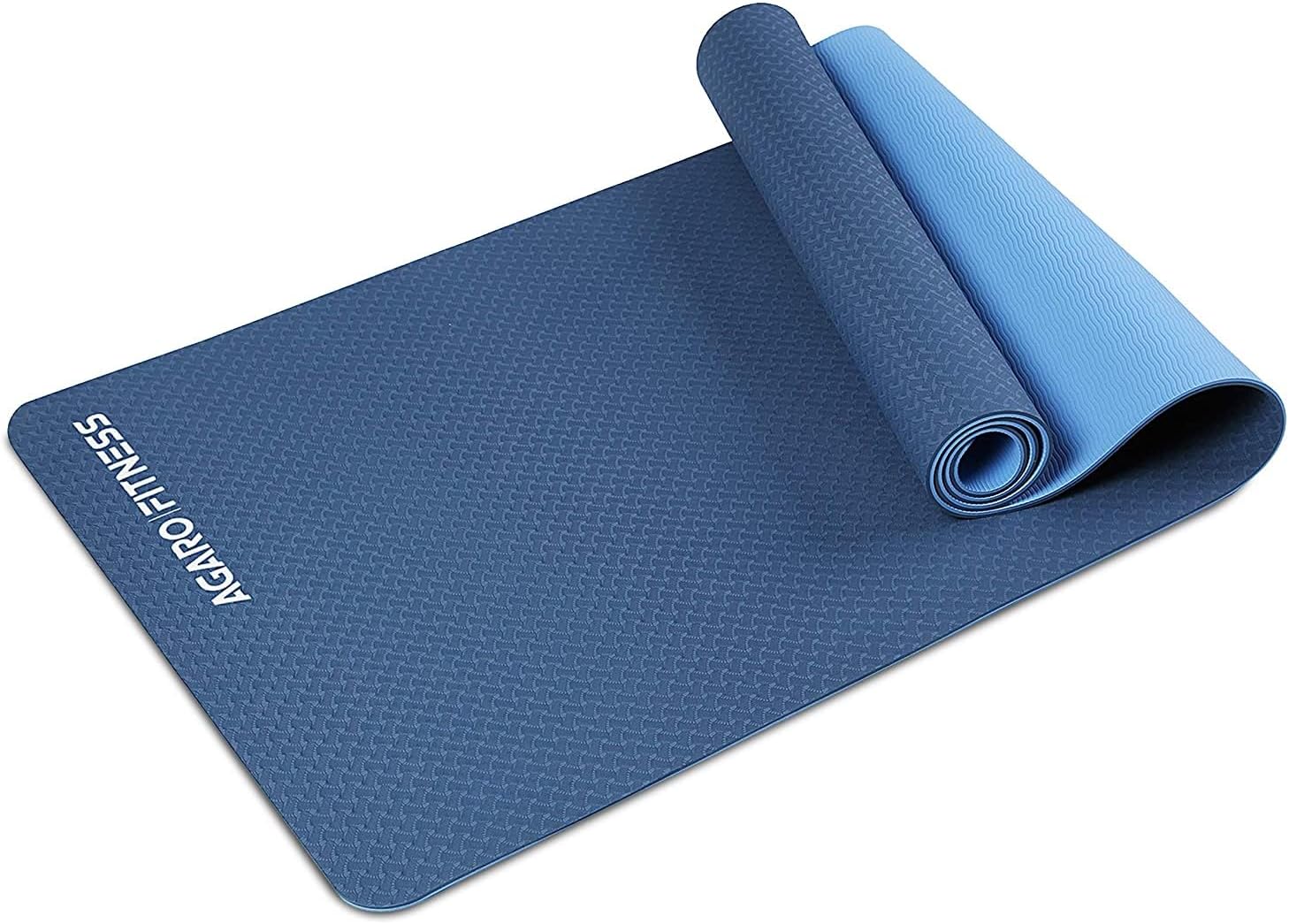 TPE Yoga Mat for Women & Men Purple & Pink Color - Eco Friendly Non Slip Classic Pro Exercise Mat for Home Workout Pilates Floor Exercises Gymnastics Meditation with Carry Bag & Strap