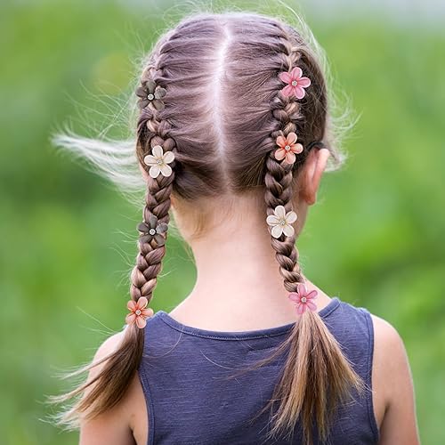 Miniatura 2 de cobee 16 pinzas para el cabello con flores, pinzas para el cabello con pétalos de diamantes de imitación de cristal, pinzas pequeñas para el