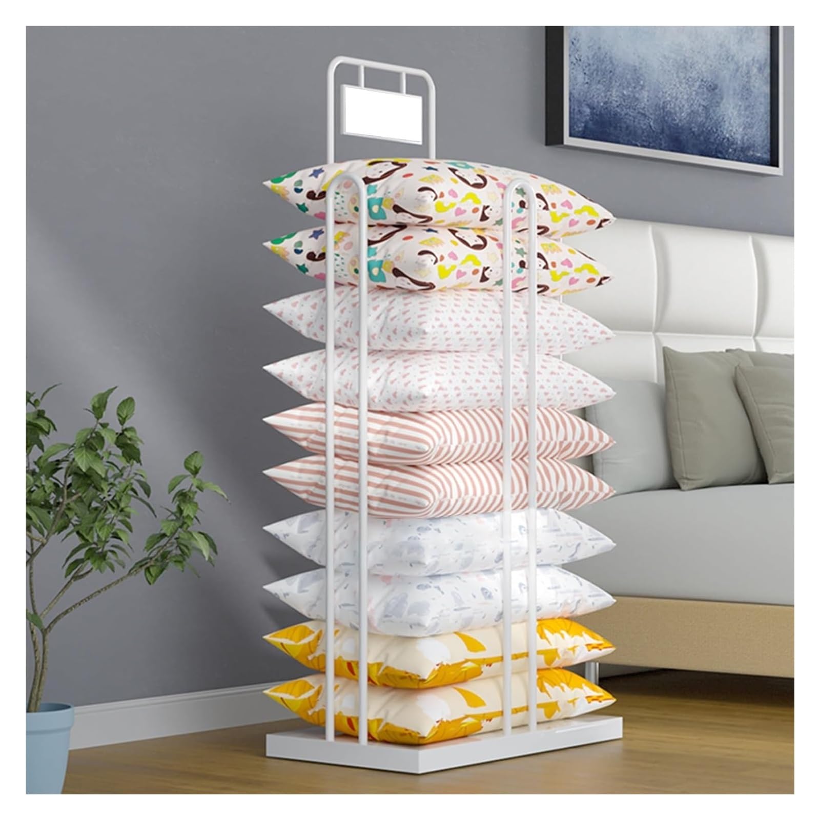 Rangement pour coussins stable pour en finir avec le désordre au salon
