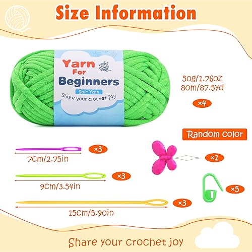 Miniatura 2 de Hilo fácil para principiantes, hilo grueso grueso de 1.76 x 1.76 oz con costuras fáciles de ver, hilo de relleno de algodón con accesorios de