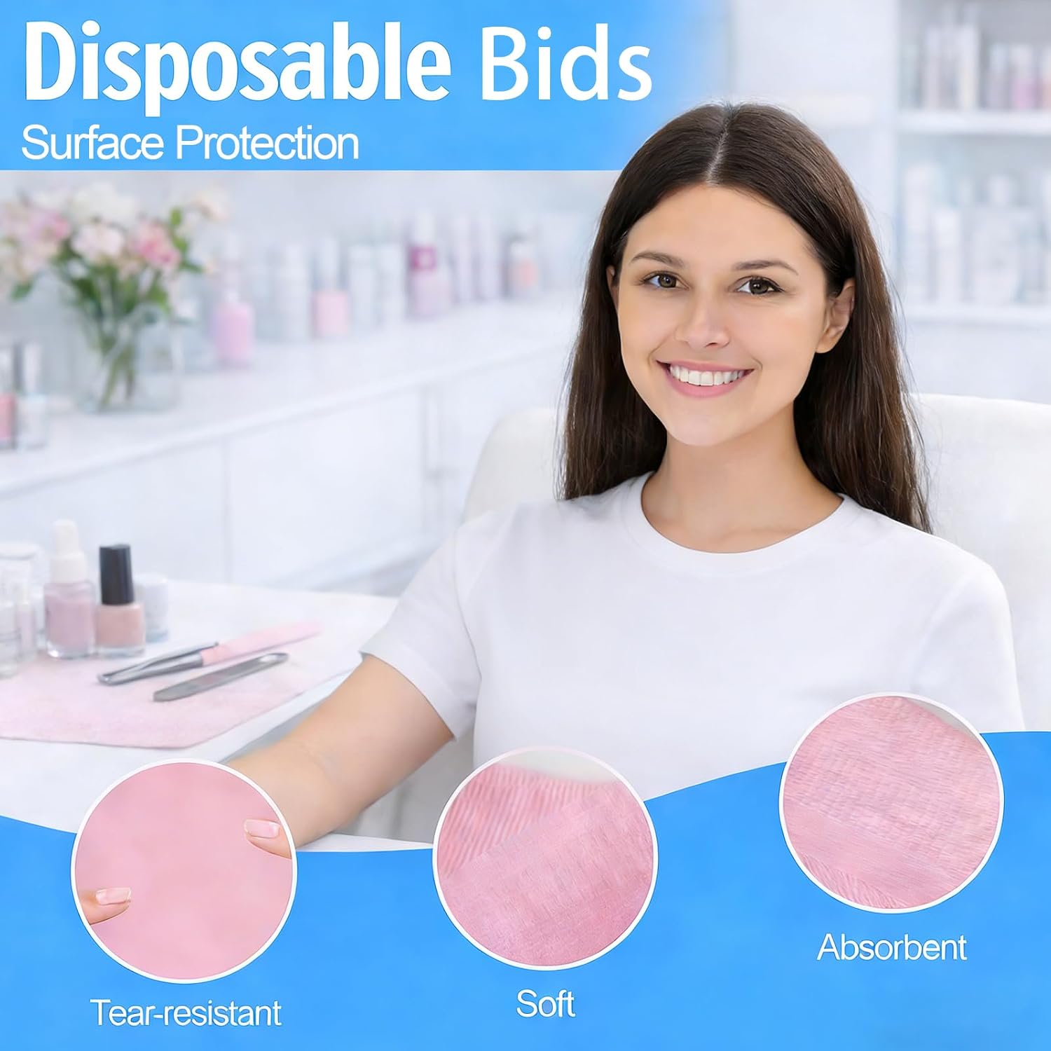 90 Pack Disposable Dental Bibs (13" x 18") – Pink