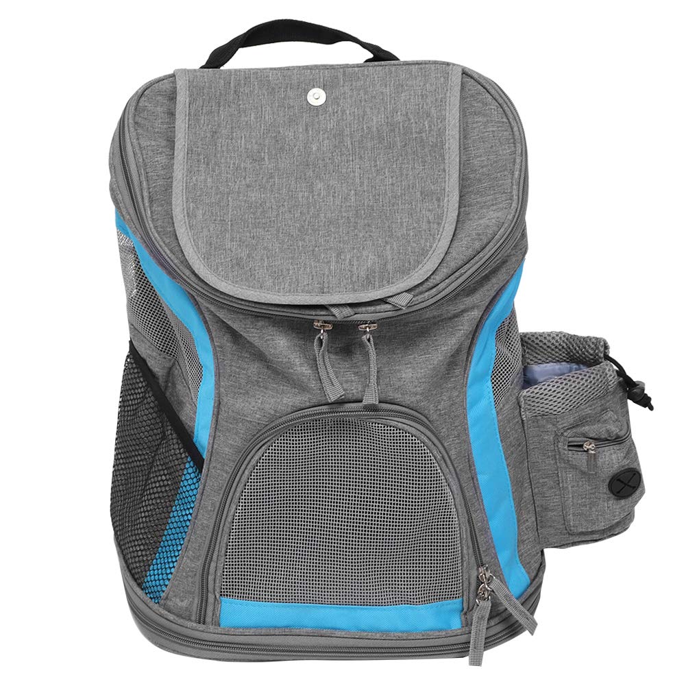Umweltfreundlicher, atmungsaktiver Tiertransporter – Faltbarer Katzen-Tragetaschen-Rucksack für Outdoor-Reisen mit Mesh-Lüftung und Snacktaschen, zum Tragen über der Schulter oder