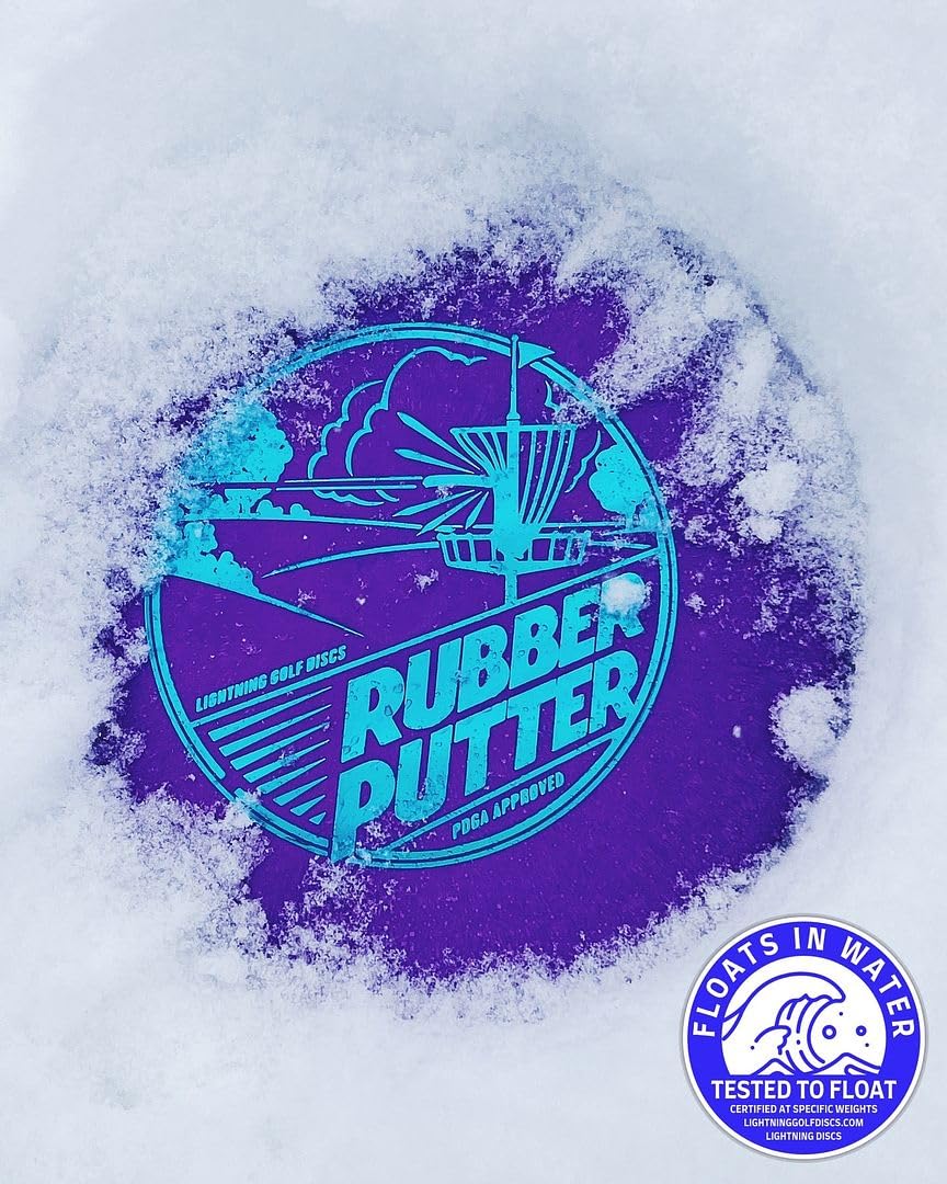 Lightning Sure Grip Rubber Putter Disc Golf Disc | #1 Choice | Floats in Water | Durable & Reliable for Beginner to Advanced Players | Stable Flight (Flight Numbers: 2 | 3 | 0 | 0.5)