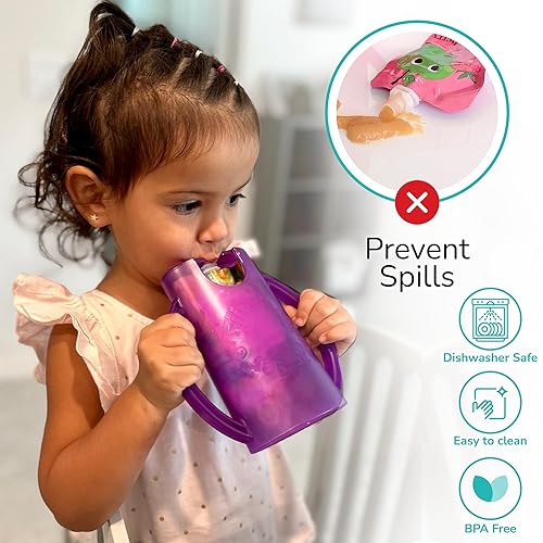 Miniatura 3 de Flipping Holder Soporte para Bolsas de Alimentos a Prueba de Apretones para Niños Pequeños, Bebés, Niños, Sin Desorden, Soporte para Caja de Jugo
