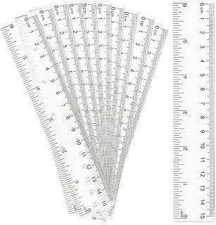 10 Pack Clear Plastic Ruler, Straight Ruler,Transparent Plastic Ruler Kit Measuring Tool for Student School Office (15 cm/6 Inch)
