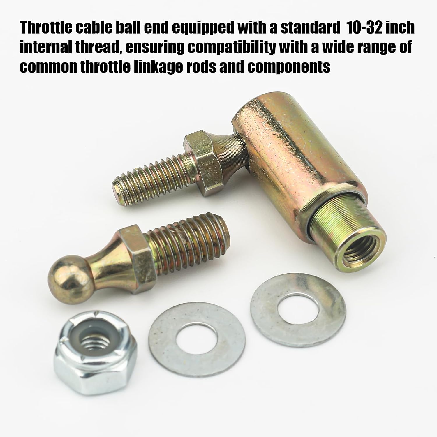 Throttle Disconnect, Quick Release Ball Joint, 10-32 In Female Thread, Throttle Cable Ball End, Steel Carburetor Linkages