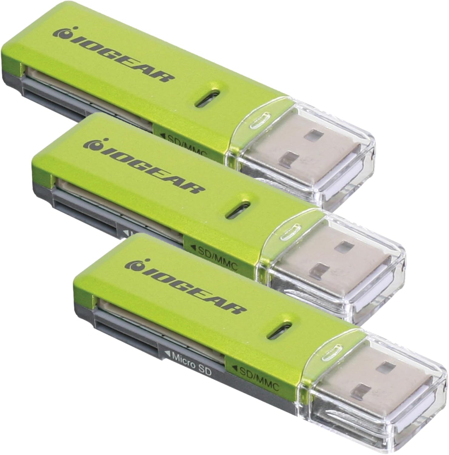 IOGEAR USB 2.0 SD Portable Card Reader - Dual Slot - Rate Up to 480Mbps - USB Powered - SDXC/SDHC/SD/Micro SDXC/Micro SD/Micro SDHC/M2/MS/CF/UHS-I - Mac/Win/Chrome - GFR204SD (Pack of 3)