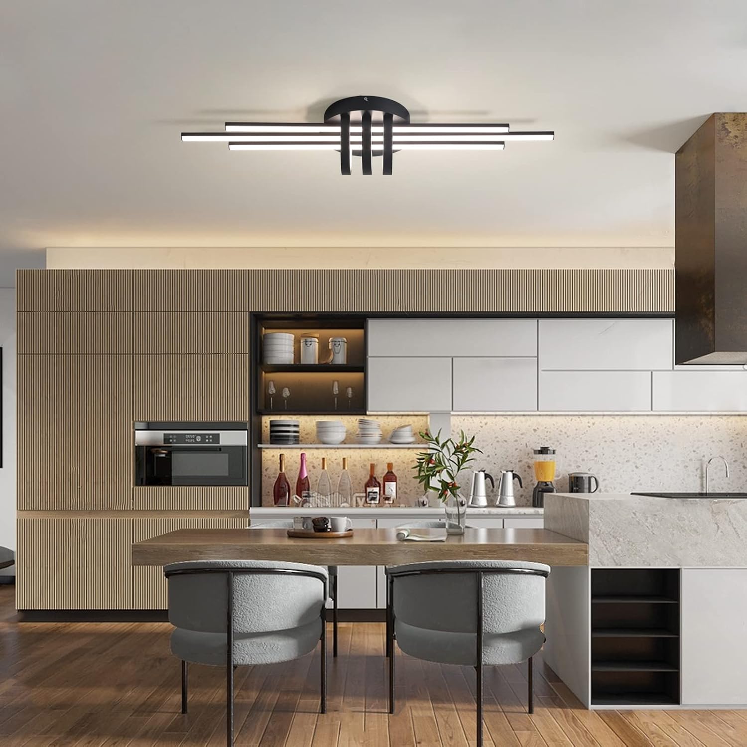 80% Off Discount Garwarm Dimmable Ceiling Lighting Fixture, 40W Semi Flush Mount Modern LED Ceiling Lights, Industrial Geometric Linear Black Chandelier for Dining Living Room Kitchen with Remote Control Limited Discount Garwarm Dimmable Ceiling Lighting Fixture, 40W Semi Flush Mount Modern LED Ceiling Lights, Industrial Geometric Linear Black Chandelier for Dining Living Room Kitchen with Remote Control