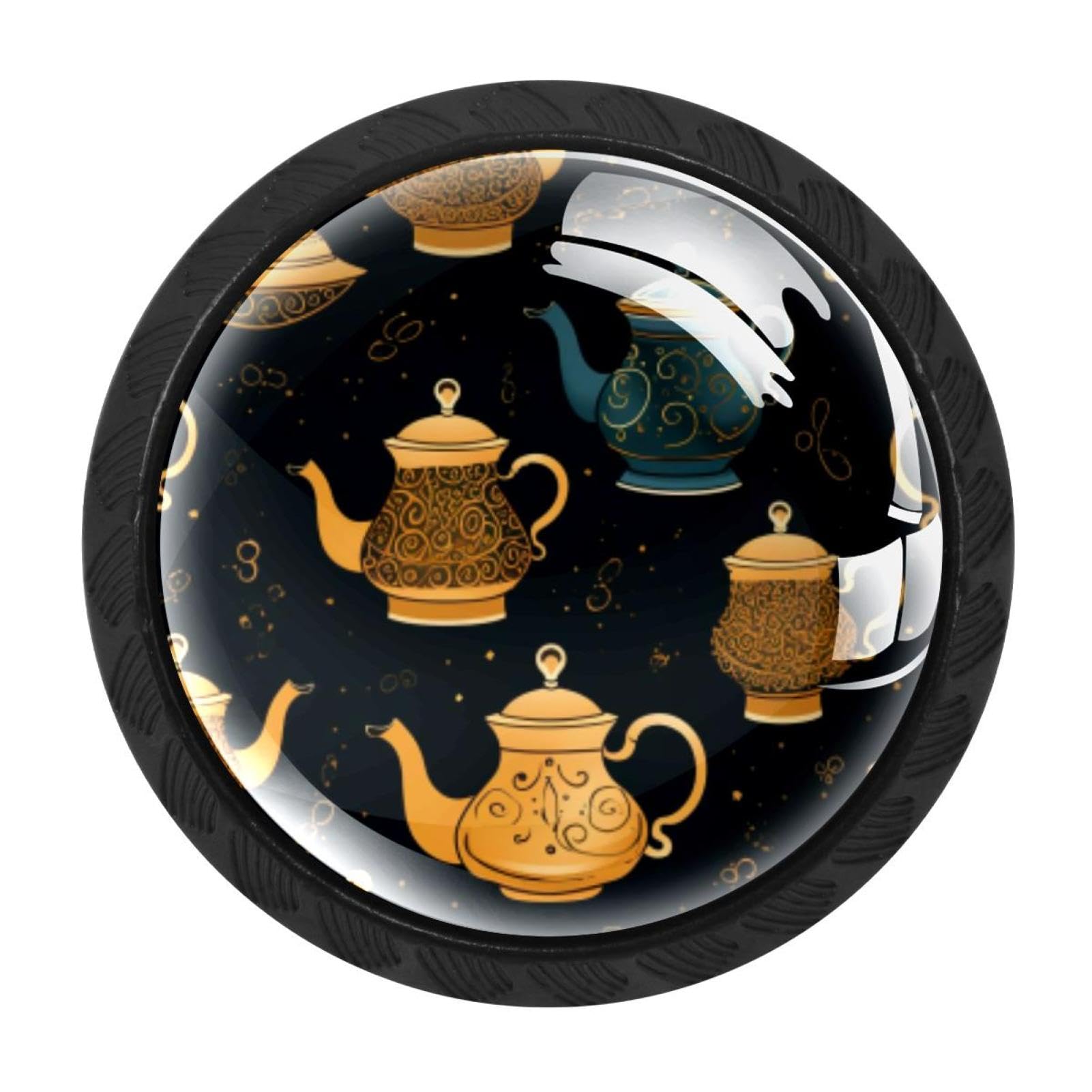 CHENZZZZ Arabian Tea Kettle Cabinet Knobs 4 Pieces Drawer Kitchen Cabinets Dresser Cupboard Wardrobe Unique Pulls Handles