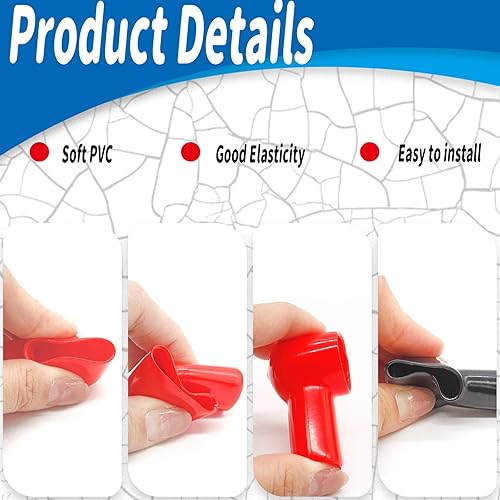 Miniatura 4 de 10 piezas de fundas aislantes para terminales de batería, protectores de terminales de cable, herramientas de repuesto para auto marino comercial