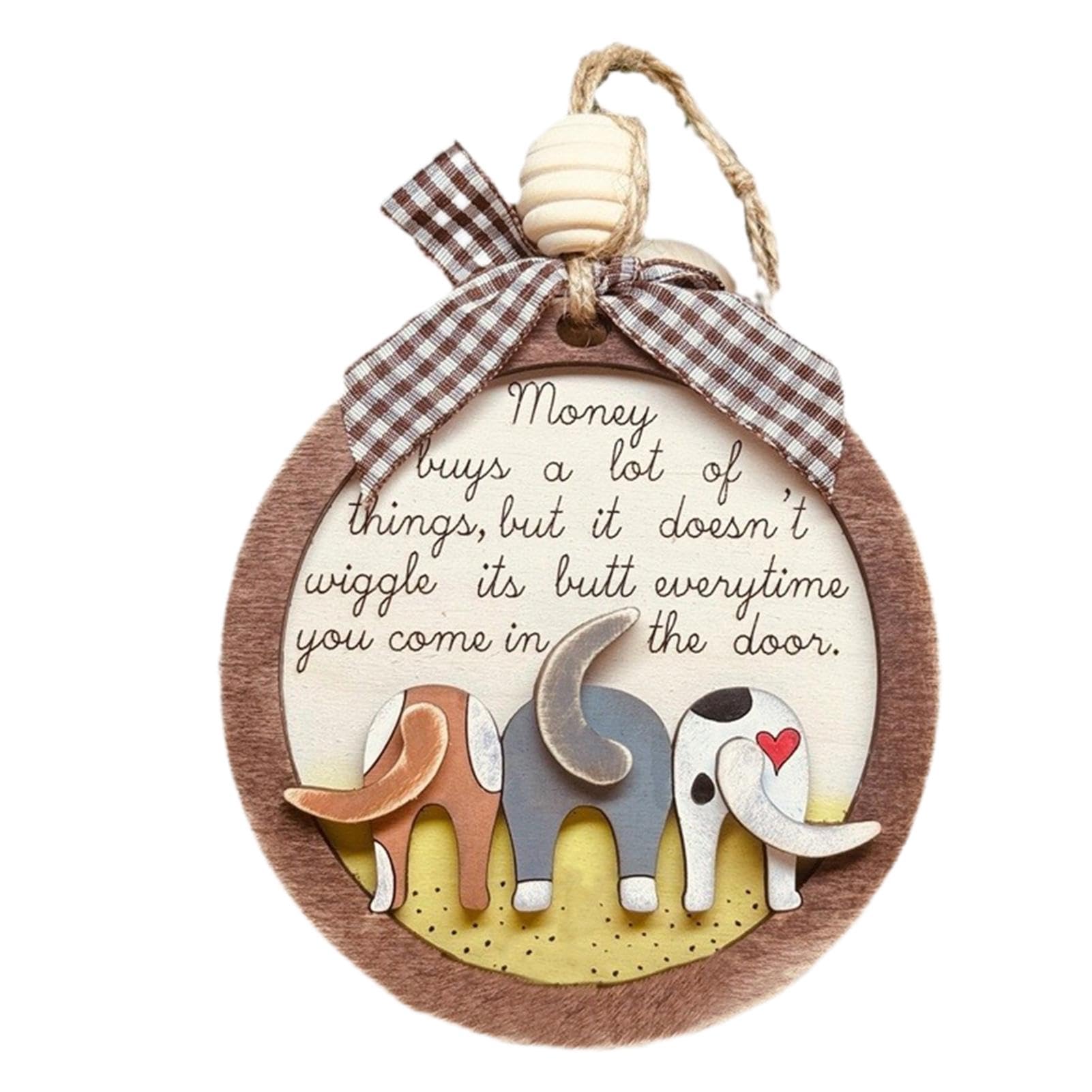 Adornos de Navidad, adorno de árbol de Navidad, colgantes de madera para árbol de Navidad, adornos de árbol de perro, colgantes festivos de colilla de perro, 3.9 x 3.9 x 0.8 pulgadas para decoración