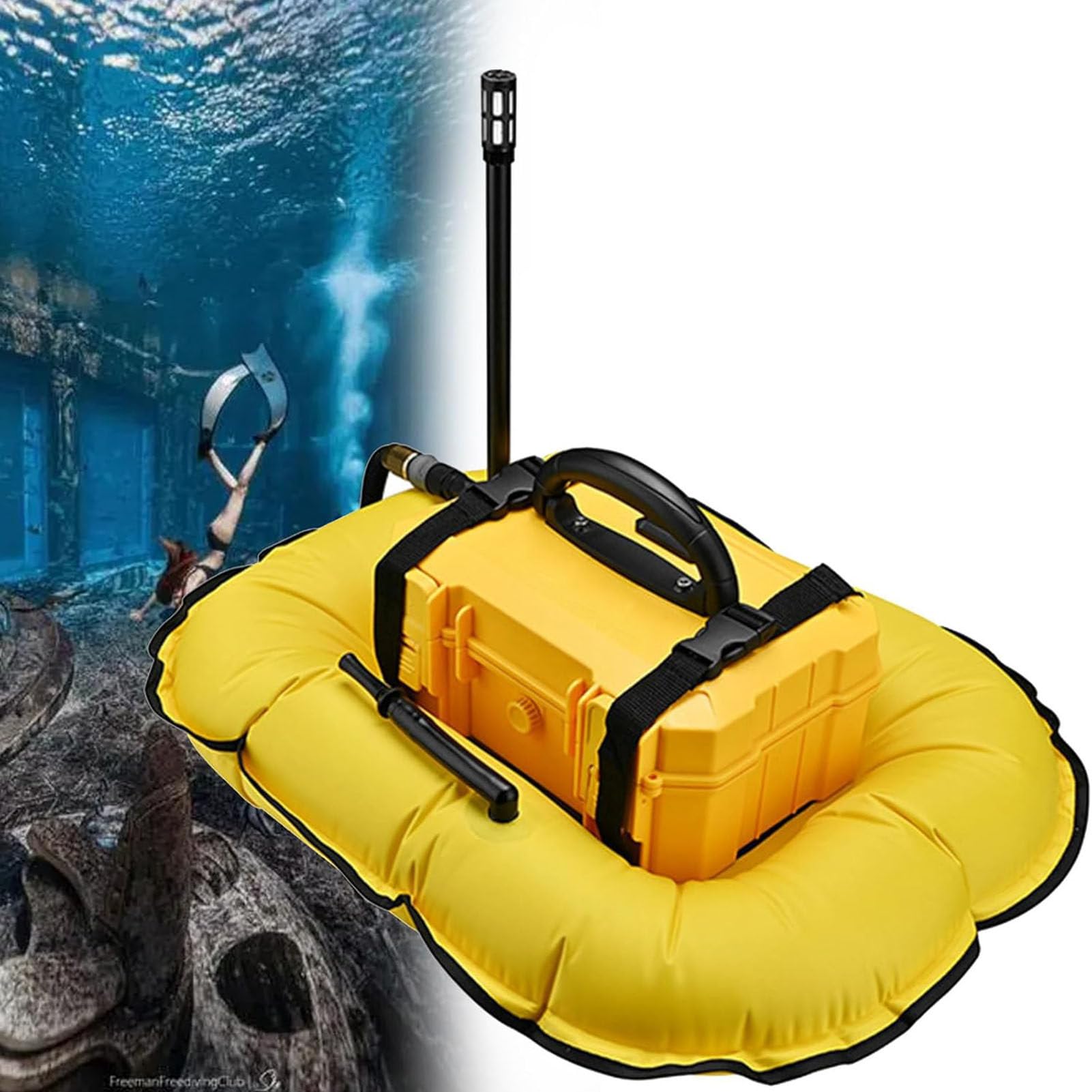 LYDZUSDP Diving Compressor Rebreather,with Breathing Regulator System,The Scuba Diving Equipment for Divers tankless Snorkel System(Yellow D3000)