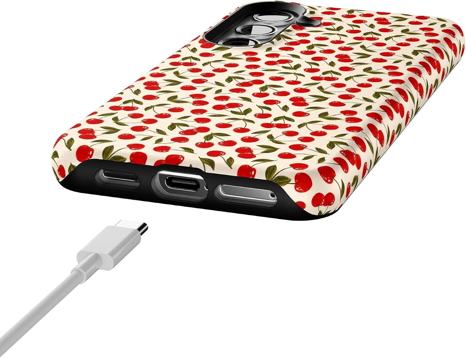 Casely Galaxy S24 Case | Cherry on Top | Red Cherries | Essential Slim Dual-Layer Protective Design