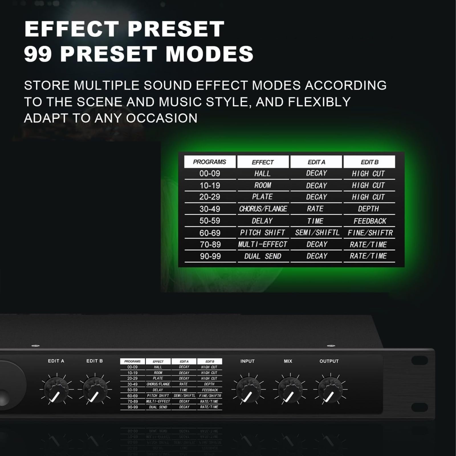 Procesador De Audio Digital, Ecualizador, Reducción Automática De Ruido, con Pantalla LCD, Reverberación Y Procesador DSP De Múltiples Efectos, para Karaoke KTV, Micrófono Vocal