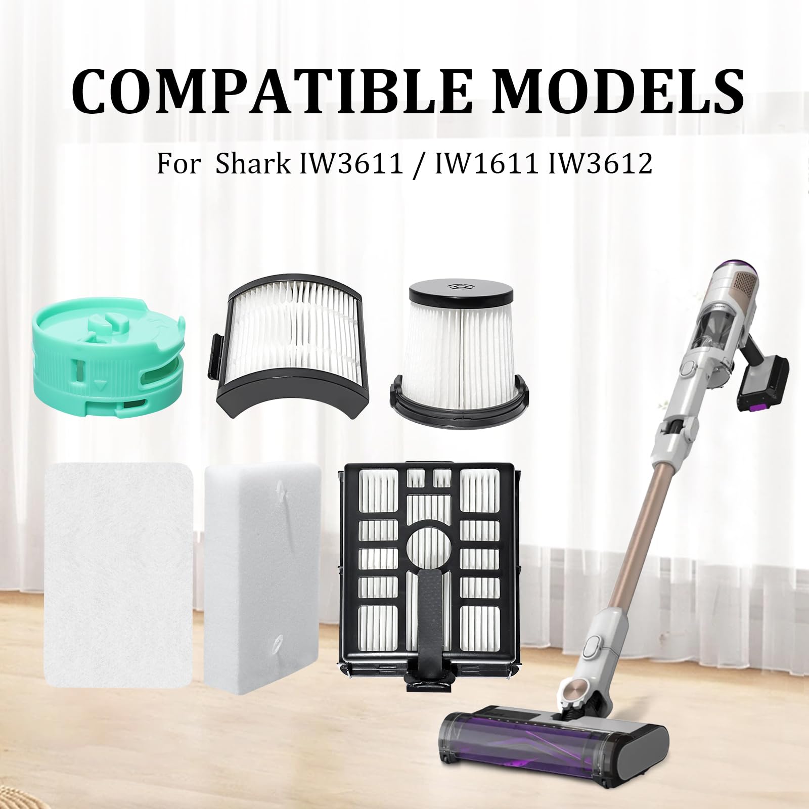 Kit Filtres De Rechange Pour Shark IW3611/IW3612 - HEPA, Mousse, Anti-odeurs, Pour Aspirateur Detect Pro