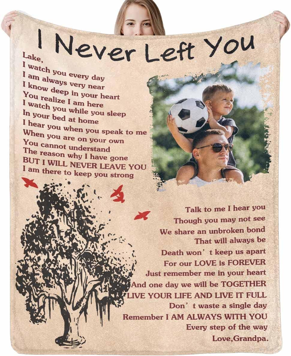 Personalized Memorial Blanket with Photos Made in USA, In