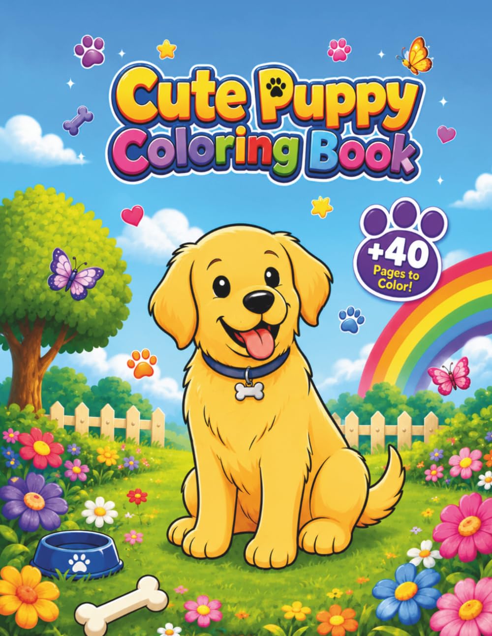 Cute Puppy Coloring Book: A Fun and Easy Puppy Coloring Activity Book for Kids Ages 3-8
