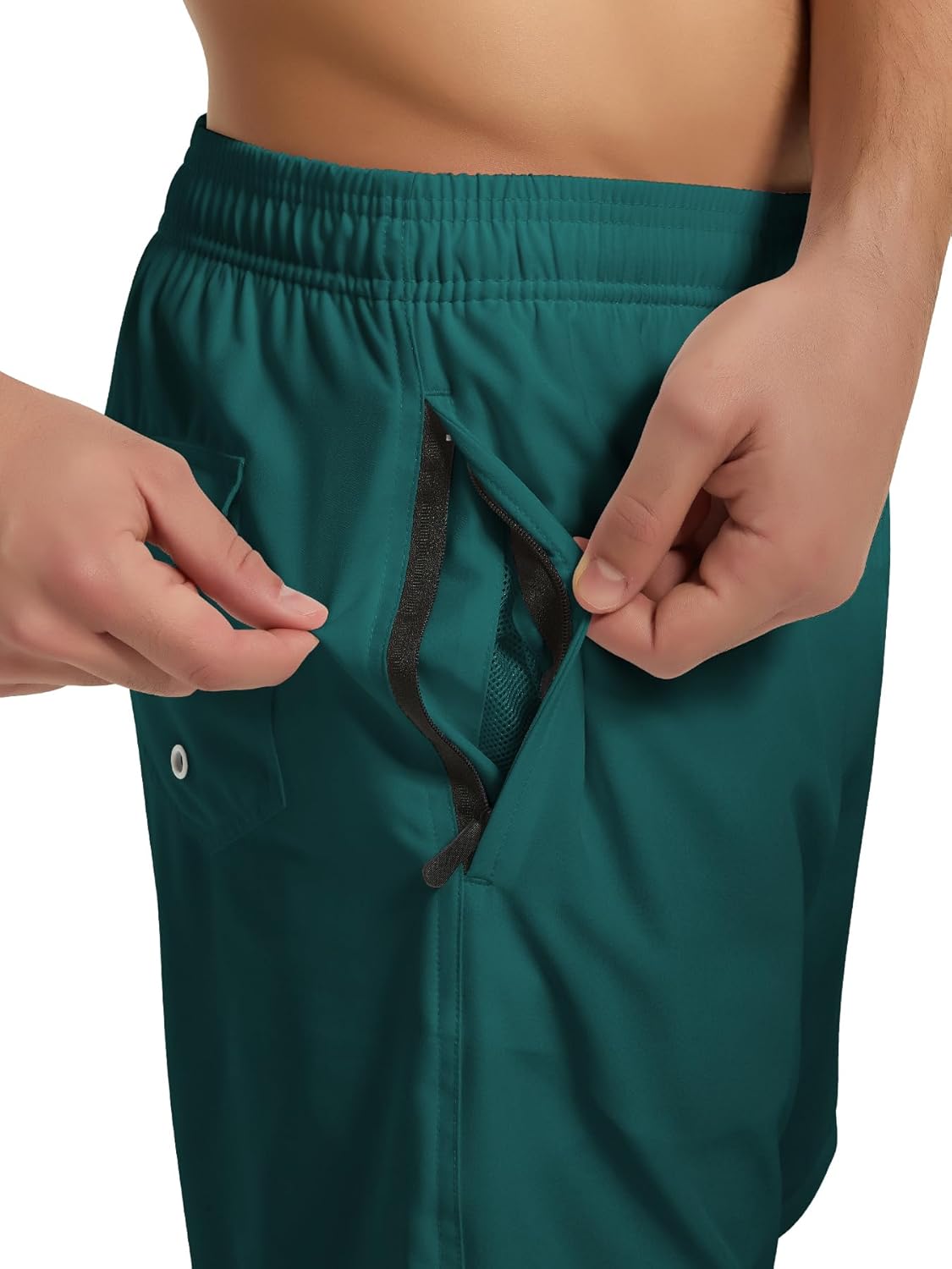 Men's Swim Trunks with Snug Liner 2 in 1 Quick Dry Beach Shorts with Zipper Pockets - Image 4