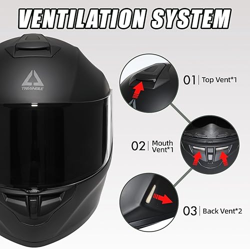 Miniatura 4 de Triangle Casco de moto integral "Graffiti Cross" Street Bike DOT, M, Negro mate