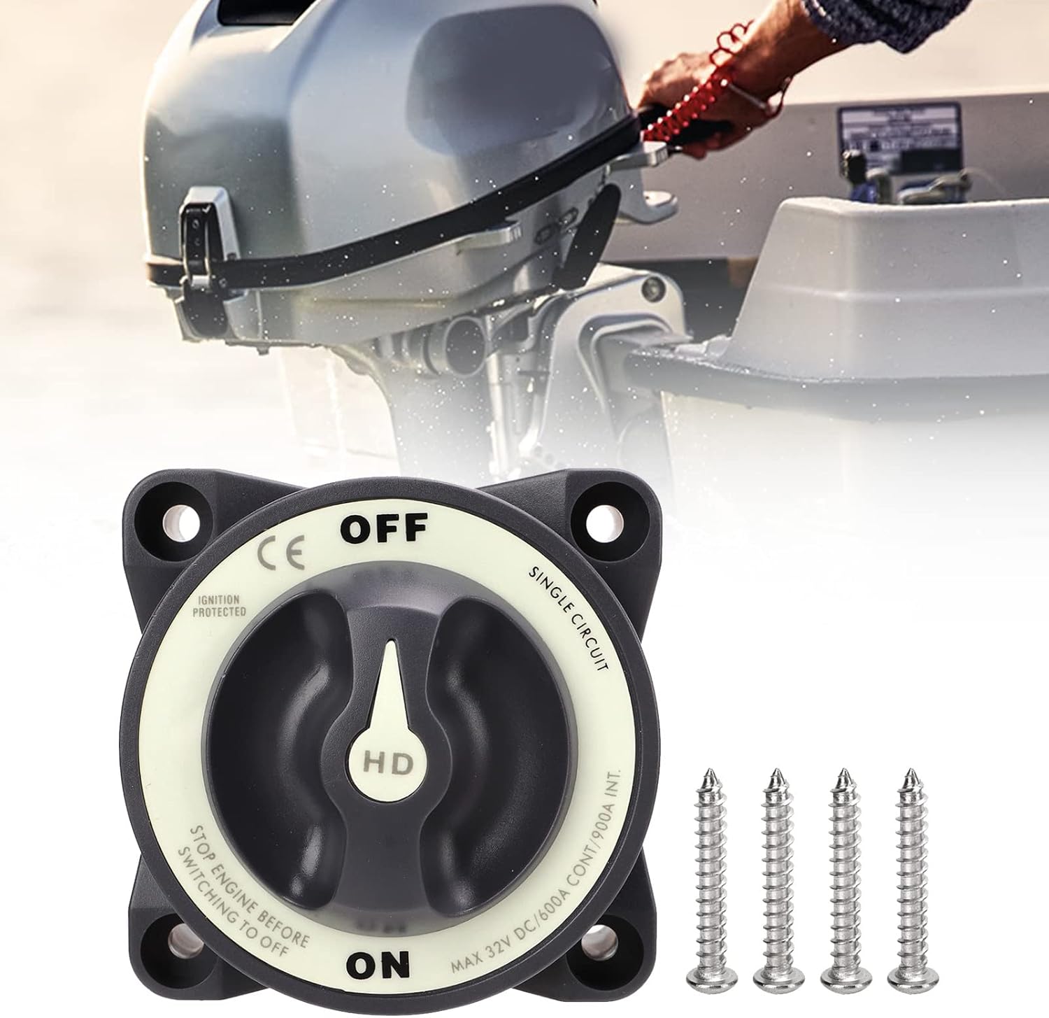 Interruptor 600A Blue Sea Battery Switch,Battery Selector Switch Battery Power Itor S Marine Master Battery Switch 600A 32V Single Circuit On Off Power Kill Switch for Marine Boat RV