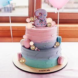 Gyufise 30Pcs Ball Cake Topper Ball Cake Picks Colorful Pearl Ball Shaped Cupcake Insert Cake Topper for Bear Theme Birthday Party Favors Wedding Decoration Supplies Apricot Gold Light Brown