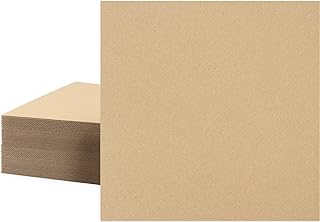 Mat Board Center, 50 Corrugated Cardboard Sheets 12x12 Inches Flat Card Board Inserts for Packing, Shipping, Mailing, DIY Crafts