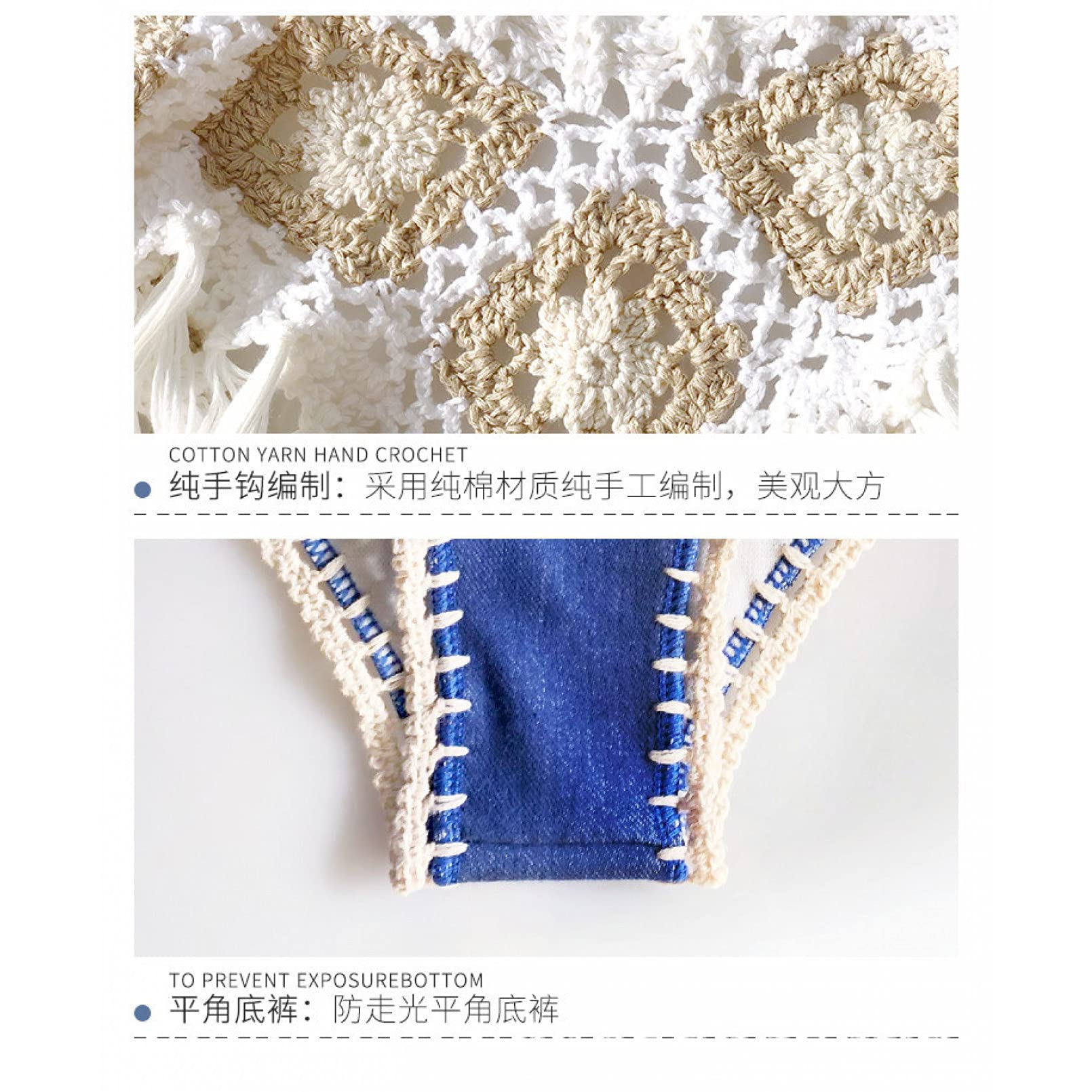 BAJIE Costume da Bagno Bikini da Donna in Pizzo Costume da Bagno Sexy Jeans Separati Costume da Bagno Halter Costume da Bagno 2 Pezzi Costumi da Bagno da Donna