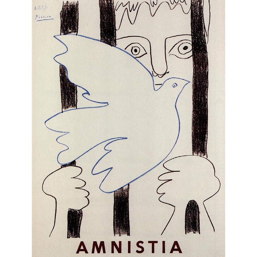 Wee Blue Coo Advert Charity Amnesty International Dove France Art Print Poster Wall Decor 12X16 Inch